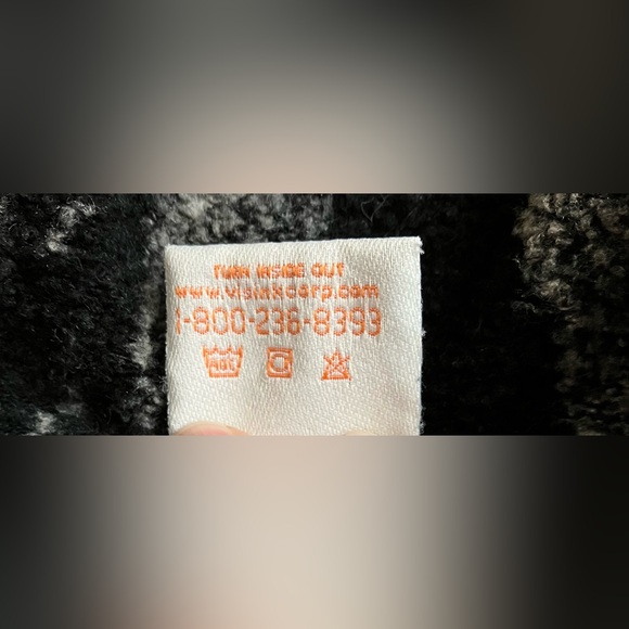 Vintage Visible Ink Wool Blend Vest, Sz. L, Black/Gray, Button Front, Pockets - Picture 6 of 8